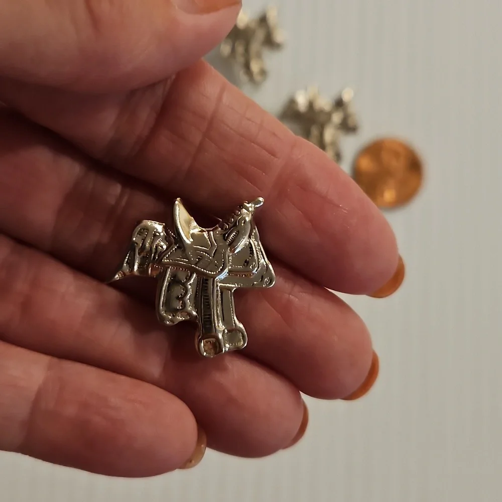 Lots of Western themed crafting brads charms and More silver blue gold - Picture 8 of 14